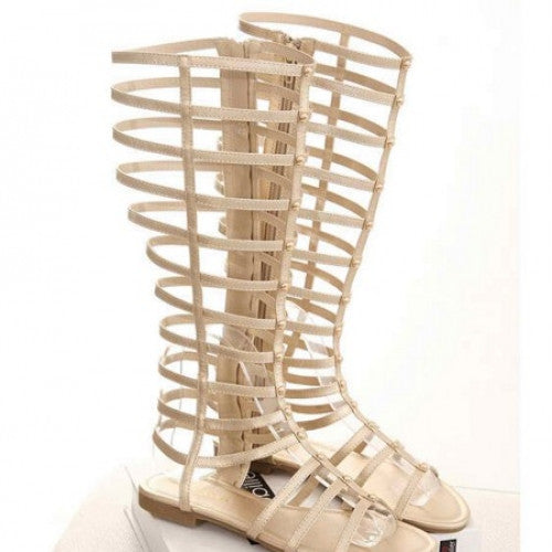 Knee High Gladiator Hollow Sandal