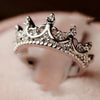 Silver Crystal Crown Ring