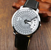 No Pointer Leather Strap Wristwatch