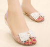 Diamond Beaded Bow Plastic Shoes