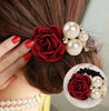 Elegant Ribbon Flowers Simulated Pearl