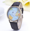 World Map Denim Fabric Watch