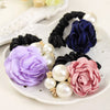 Elegant Ribbon Flowers Simulated Pearl
