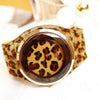 Leopard Print Leather Strap Watch