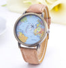 World Map Denim Fabric Watch