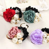 Elegant Ribbon Flowers Simulated Pearl