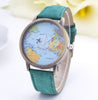 World Map Denim Fabric Watch