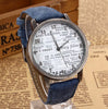 Newspaper Jean Fabric Band Wristwatch