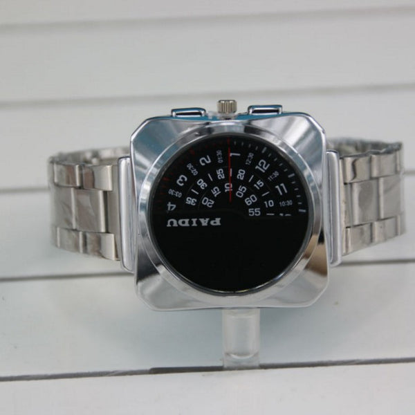 Square Whirl Stainless Steel Watch