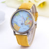 World Map Denim Fabric Watch